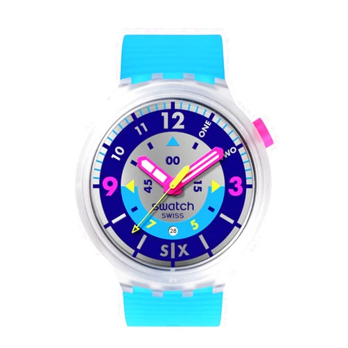 Swatch Big Bold Chrono Unisex Watch Casual Plastic Transparent Quartz Waterproof