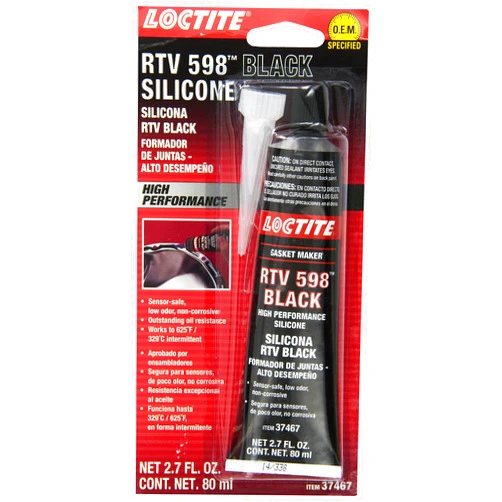 LOCTITE Black RTV 598 High Performance Silicone Gasket Maker: Sensor-Safe, Non-Corrosive, Fast Curing, High Flexibility, Oil Resistant | Black, 80 ml Tube (PN: 37467-491985)