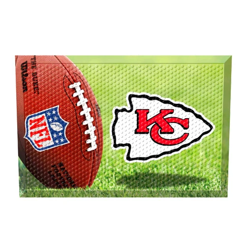 FANMATS 18966 Kansas City Chiefs Rubber Scraper Door Mat