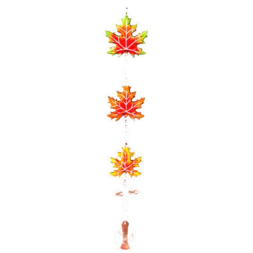 Collections Etc Hanging Glass Maple Leaves Sparkling Suncatcher