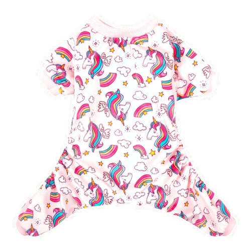 CuteBone Dog Pajamas Pink Unicorn Dog Apparel Dog Jumpsuit Pet Clothes Pajamas Puppy Clothes P67S Small