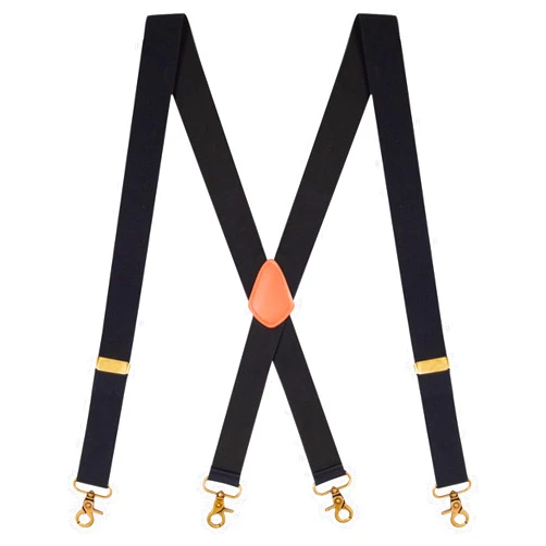 Fsfsdg Sturdy Suspenders for Men Heavy Duty Vintage Black 4 Belt Clips Adjustable X-Back Mens Suspenders