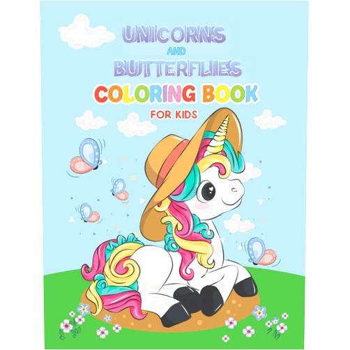 Jenille Patrice Diaz Unicorn and Butterflies Coloring Book For Kids 2-8 Children Coloring Pages / Unicorn Lover / Kids Activity Coloring Book