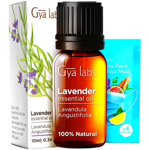 Gya Labs Lavender Essential Oil for Diffuser - 100% Natural Lavender Oil for Skin, Lavender Oil Essential Oil for Hair, Massage & Candle Making - 100% Pure Aromatherapy Oils (0.34 fl oz)