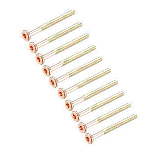 uxcell M6x70mm Furniture Screw Hex Socket Machine Screws Zinc Plated Fasteners Bolts Half Thread Carbon Steel 15Pcs