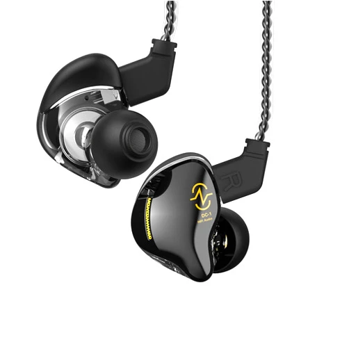 EZ EAR Headphones in Ear Monitor Wired Earbud,1DD HiFi Bass Immersive Sound Earphones, for Drummer Musicians Singer Stage Earbuds Gym Workout Running Patented Eartips Headset, CCZ Coffee Bean (Black Mic)