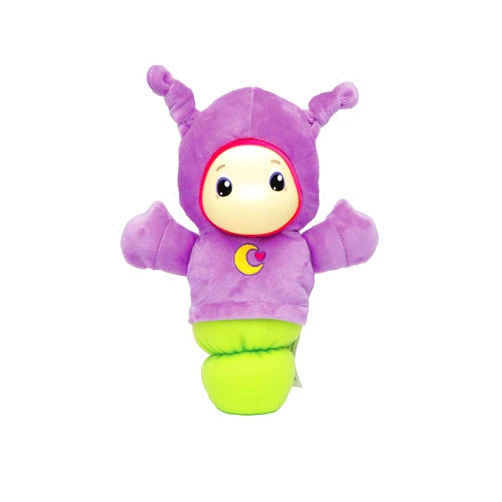Playskool Lullaby Gloworm - Baby and Infant Toys 0-6 months Soft Cuddly Stuffed Toy Plays Soothing Calming Lullabies For Sleep With Gentle Glow in Purple