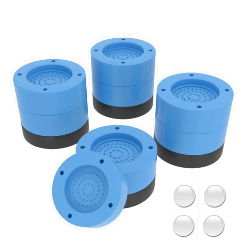 ZTON Adjustable Bed Furniture Risers,Elevation in Heights 2.6 Inch Heavy Duty Round Risers for Bed,Washing Machine,Sofa,Desk and Chair Legs（4PC,Blue）