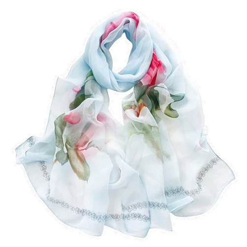 Generic Elegant Floral Pattern Sheer Scarfs for Women Scarf Shawl Fashion Scarves Shawls And Scarf Wrap Shawl for All Season