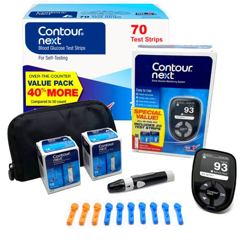 Ascensia CONTOUR NEXT Blood Glucose Monitoring System – All-in-One Kit for Diabetes with Glucose Monitor and 90 Test Strips For Blood Sugar & Glucose Testing