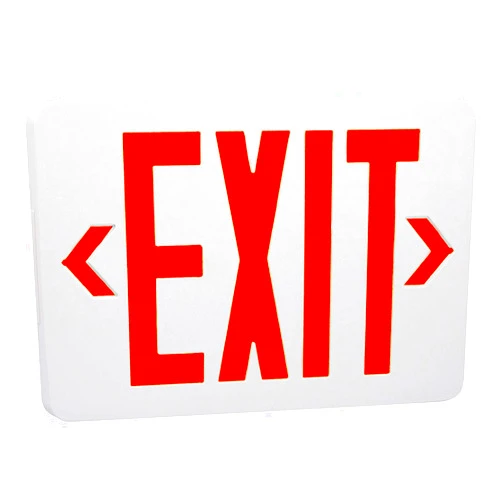 OSTEK Red LED Exit Emergency Sign Light - Standard - Battery Backup, Dual LED Lamp ABS Fire Resistance UL-Listed 120-277V (RED EXIT Sign) (White Housing+Red Letter (1 Pack))