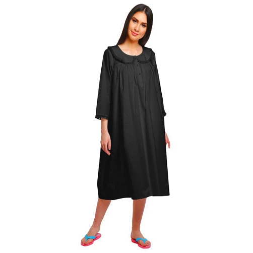 Moomaya Solid Round Neck Nursing Sleepwear Women’s Cotton Nightdress Gown