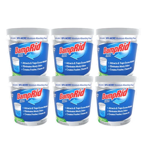 DampRid Refillable Moisture Absorber, 11 oz., 6-Pack – Fresh Scent Moisture Absorbers, 10% More Absorbing Power*, Eliminates Musty Odors for Fresher, Cleaner Air