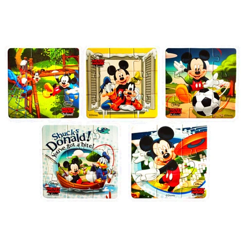 Myesha Toys Mickey Mouse & Friends Zigsaw Puzzle, Pack of 5, Total 45 Pieces