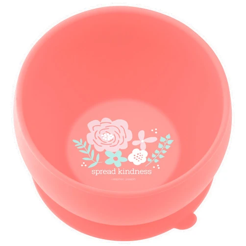 Stephen Joseph, Silicone Baby Bowls, Suction Bowl, Stay Put Suction Bowl, First Stage Self Feeding, Coral Flower