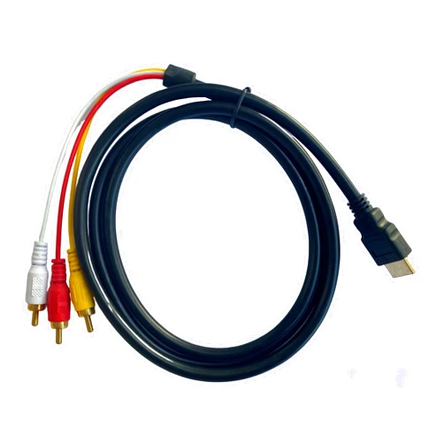 Gxaruiyu HDMI to RCA Cable 1080P 5.9ft HDMI Male to 3-RCA Video Audio AV Cable Connector Adapter One-Way Transmitter for TV HDTV DVD