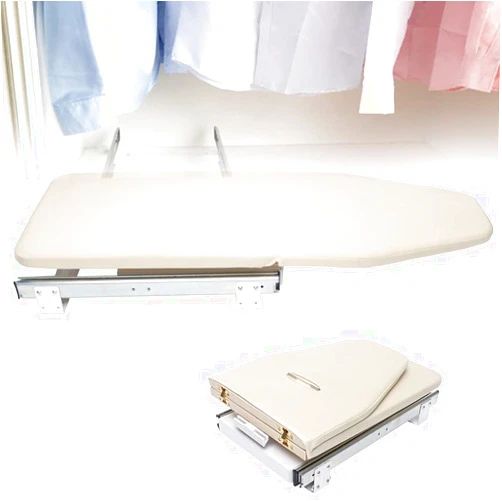 Ropoana Retractable Foldable Ironing Board, Retractable Ironing Board Closet Pull-Out, Hiding IroningBoard Foldable Ironing Station in Cabinet for Apartment & Small Room