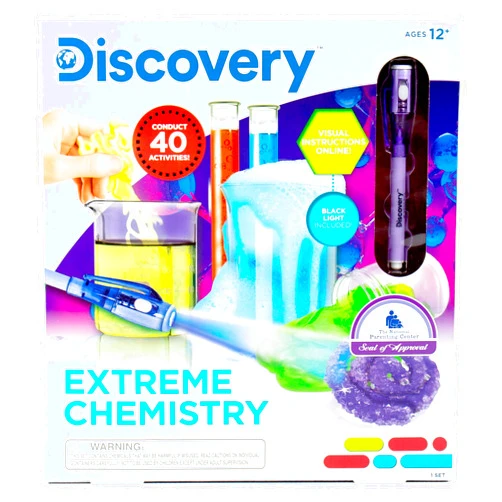 Discovery Extreme Chemistry STEM Science Kit, At-Home STEM Kits For Kids, Chemistry Experiments, Chemistry Activities for Birthday Parties, Sleepovers, Science Set For Kids Ages 8, 9, 10