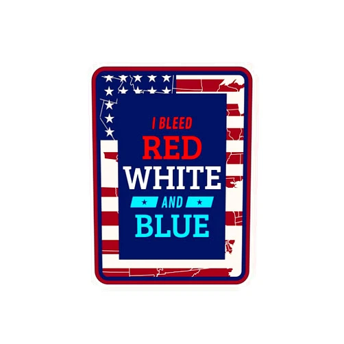 Signs ByLITA Portrait Round Plus I Bleed Red White and Blue Wall or Door Sign | American Pride Decoration - Large