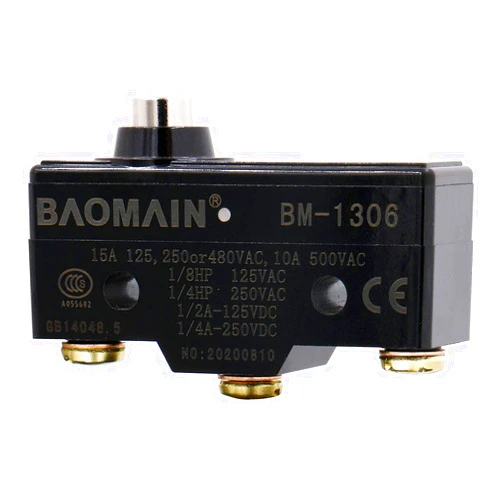 Baomain Shortbush Typically 250VAC 15A Micro switch BM-1306 (TM-1306) CE