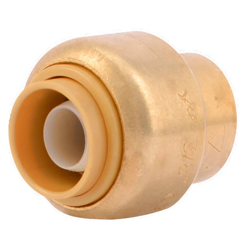 SharkBite 3/8 Inch (1/2 Inch OD) Push Cap, Push to Connect Brass Plumbing Fitting, PEX Pipe, Copper, CPVC, PE-RT, HDPE, U512LFA