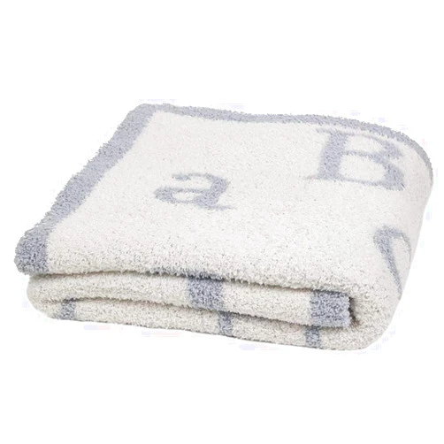 Barefoot Dreams Unisex CozyChic® ABC Blanket Ocean/Cream Baby