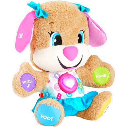 Fisher-Price Baby Learning Toy Laugh & Learn Smart Stages Sis Musical Plush with Lights & Educational Songs for Infants Ages 6+ Months