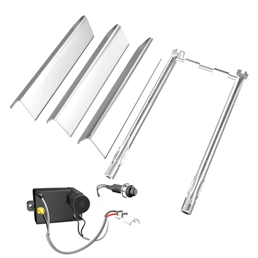 Hisencn 7635 Flavorizer Bars, 69785 Grill Burner, 7642 Igniter for Weber Spirit 200 with Front Control, Spirit E210, E220, S210, S220, for Weber 15.3