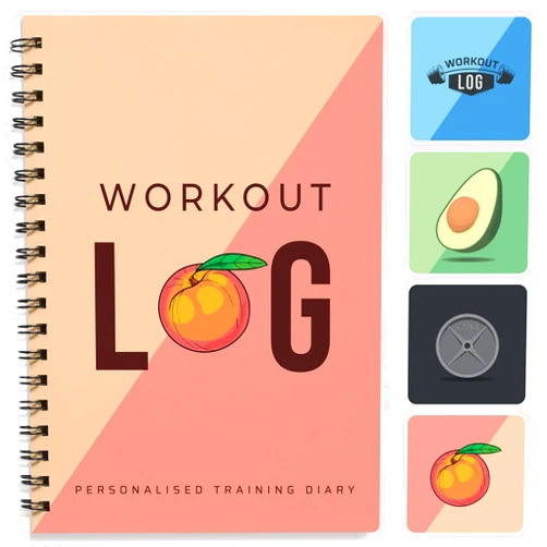 Workout Log Gym Workout Planner for Daily Fitness Tracking & Goals Setting (A5 Size, 6” x 8”, Peachy Pink), Men & Women Personal Home & Gym Training Diary, Log Book Journal for Weight Loss by Workout Log Gym