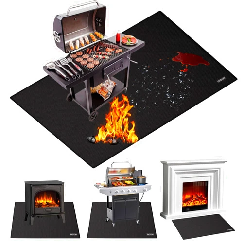 ENGPOW Large 68 x 48 inches Under Grill Mat for Outdoor Grill, Double-Sided Fireproof Indoor Fireplace Mat Fire Pit Mat, Oil-Proof Waterproof BBQ Mat for Deck Patio Lawn,Reusable and Easy to Clean