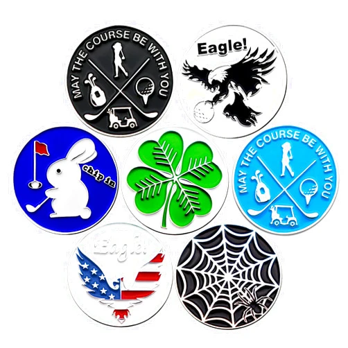 CoverMay Golf Ball Markers Embossied Iron Golf Markers Pack of 7