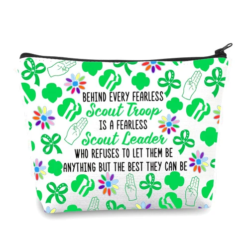 BDPWSS Girl Scout Makeup Bag Scout Leader Gift Scout Life Gift Girl Power Gift Scout Master Gift Girl Troop Leader Gift (Scout Troop)