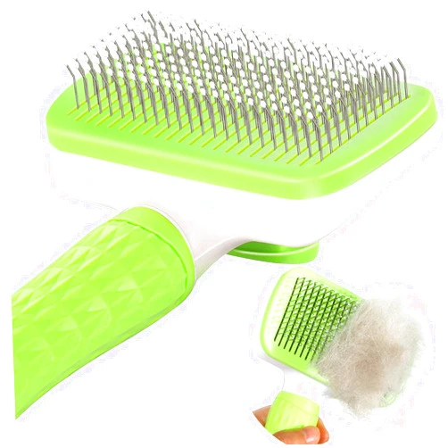 Garstor Dog Brush, Cat Brush, Dog Brush for Shedding, Self Cleaning Pet Brush for Grooming Long Short Haired Dog Cats, Cat Brushes for Indoor Cats, for Dog Cat Rabbit Remove Loose Fur and Undercoat