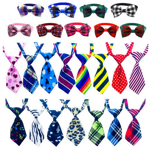 Allazone 24pcs Dog Neckties Dog Ties Adjustable Pet Neck Tie for Small Medium Puppy Cat Kitten Party Festival Birthday Gift Valentine's Holiday Wedding Assorted Doggies Grooming Supplies Accessories
