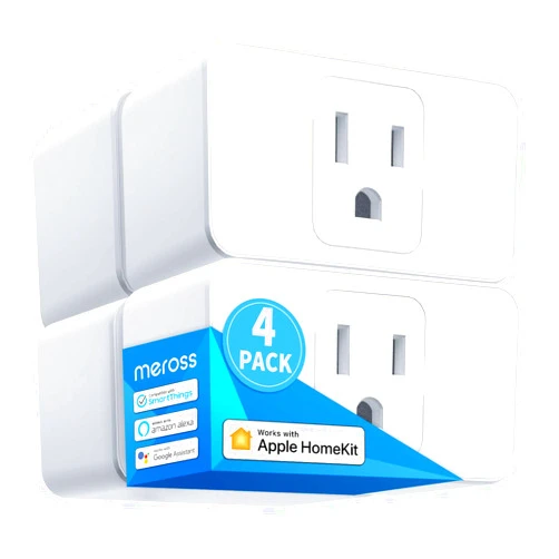 meross Smart Plug Mini, 15A & Reliable Wi-Fi, Support Apple HomeKit, Siri, Alexa, Echo, Google Assistant and Nest Hub, App Control, Timer, No Hub Needed, 2.4G WiFi Only, 4 Pack