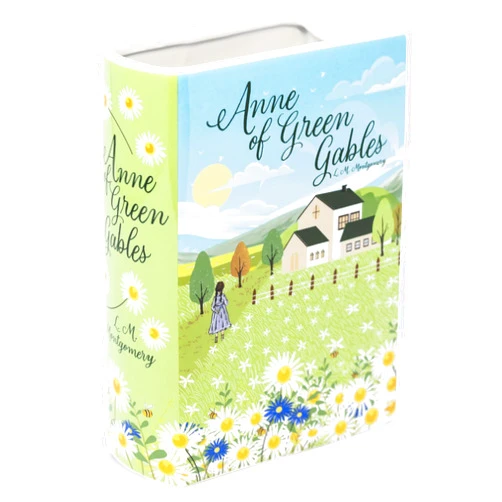 STEEL MILL AND CO. Steel Mill & Co Original Large Book-Shaped Decorative Vase, Ceramic Vases for Home Decor, Cute Bookshelf Decor, Unique Vase for Book Lovers, Anne of Green Gables
