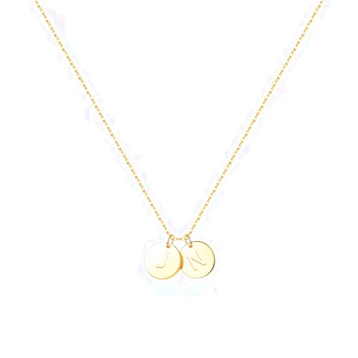 EXEINCITE Two Initial Necklace for Women, 14K Gold Plated Dainty You and Her Initial Necklace Relationship Jewelry Mothers Day Valentines Gifts for Women Mom Friend Sister Her Birthday
