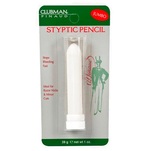 Clubman Jumbo Styptic Pencil, Treat and Seal Shaving Cuts Instantly, Anti-hemorrhaging Stick, First Aid Device, White, 1 oz