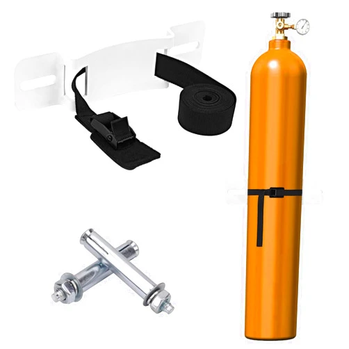 AINTXT Cylinder Wall Mounted Bracket Gas Cylinder Bracket Durable and Painted Steel Gas Cylinder with Screws and Safety Chain Supported 4