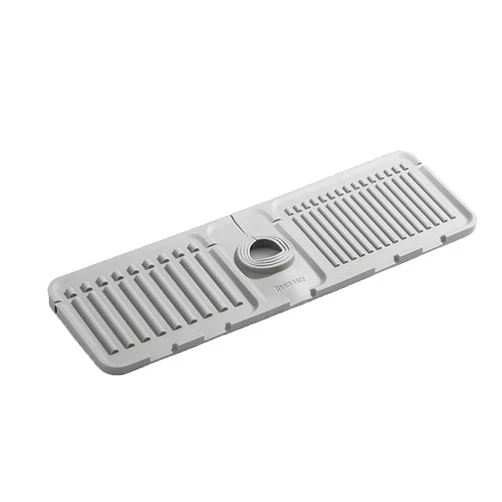BIHOOA Kitchen Sink Splash Guard,Longer Silicone Sink Faucet Handle Drip Catcher Tray Sink,Protective Tool Sink Accessories Suitable for Kitchen, Bathroom, Laundry Room, Bar & RV(17.5” x 5.5”) (Gray)