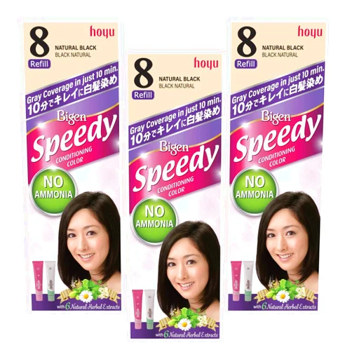 Bigen HOYU Bigen Speedy Hair Color Refill, No. 8 Natural Black (Pack Of 6)