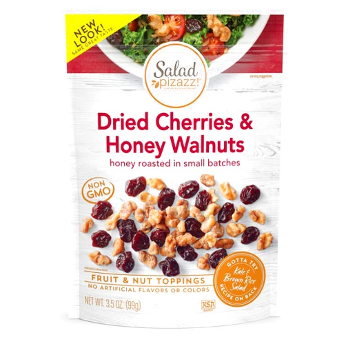 Salad Pizazz! Salad Pizazz ! | Salad Topping | OZ - 12 3.5OZ (3.5) Resealable Bags Dried Cherries & Honey Toasted Walnuts,42 Ounce