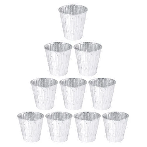 FUTINA 10 Pack Grease Bucket Liner Compatible with Traeger, Pit Boss, Camp Chef, Pellet Grill & Smoker, 6 Inch High Disposable Foil Drip Pan Liners