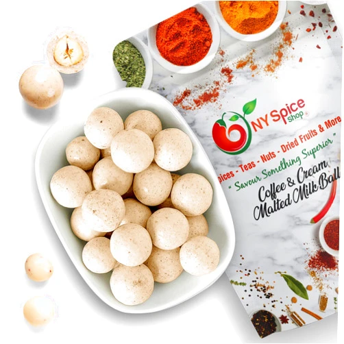 NY SPICE SHOP Coffee & Cream Malt Ball – Chocolate Bulk Candy - Delicious Malted Balls For Candies Lovers (8 Ounce)
