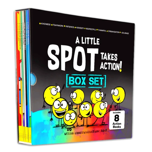Diane Alber A Little SPOT Takes Action! 8 Book Box Set (Books 9-16: Kindness, Responsibility, Patience, Respect, Honesty, Organization, Diversity, & Safety)