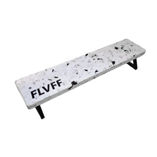 FLVFF Fingerboard Bench Hard Recycle Plastic and Steal framing Barrier (BE) (Marble White)