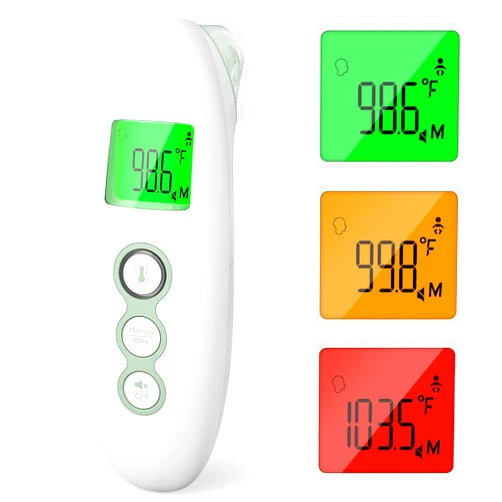 Momcozy Non-Contact Forehead and Ear Thermometer, Digital Infrared Thermometer for Adults and Children, with Child Mode, Fever Alarm Function, Mute and Memory Functions, Fast and Accurate Measurement