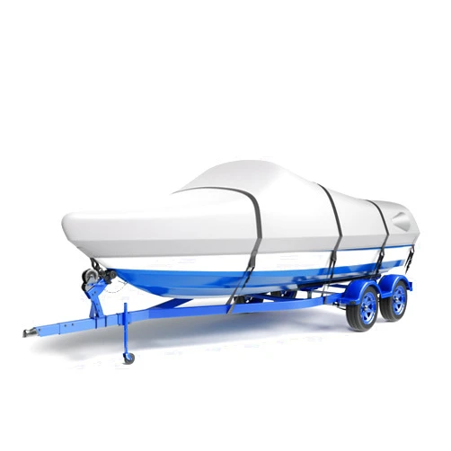 LumiCalyx 600D Waterproof Boat Cover, 17-19' Marine Grade Heavy Duty Trailerable Anti-UV Polyester Canvas, Fits 17-19ft Bass Boat, V-Hull, Fish & Ski,Grey