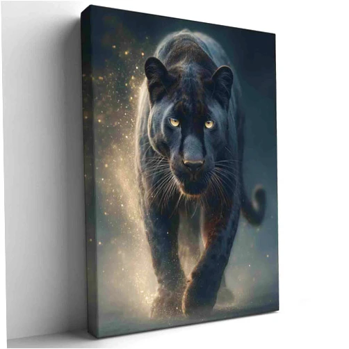 STRRAWYS Black Panther Canvas Wall Art with Frame for Modern Home Decor,Ideal for Living Room and Bedroom,Holiday and Birthday Gift Option.,16in x20 in-Ready to hang