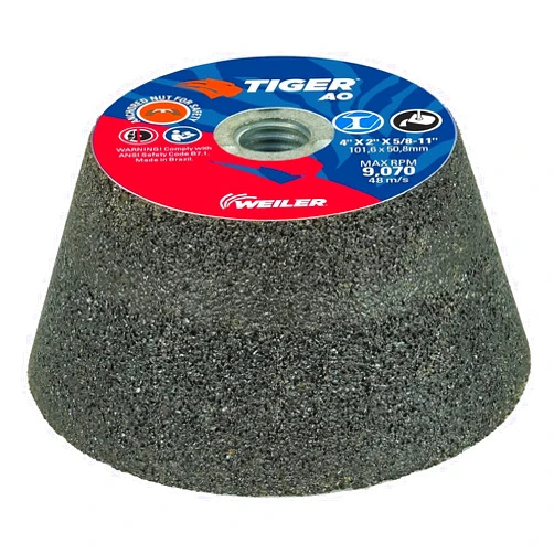 Weiler 68350 TIGER AO Type 11 Flaring Cup Wheel, A16-Q, 4/3 x 2 x 5/8-11, Rim 1
